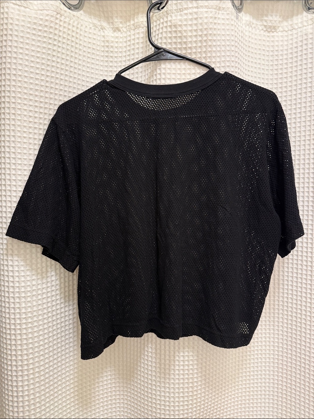 Michael Stars - Black Mesh Short-Sleeve Crop Top - One Size - Picture 5 of 7